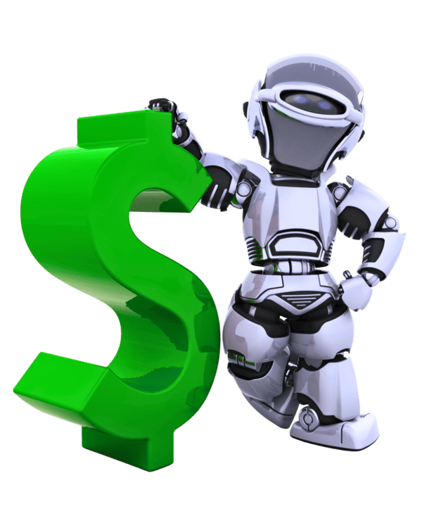 AI Trading Robot with Dollar Sign